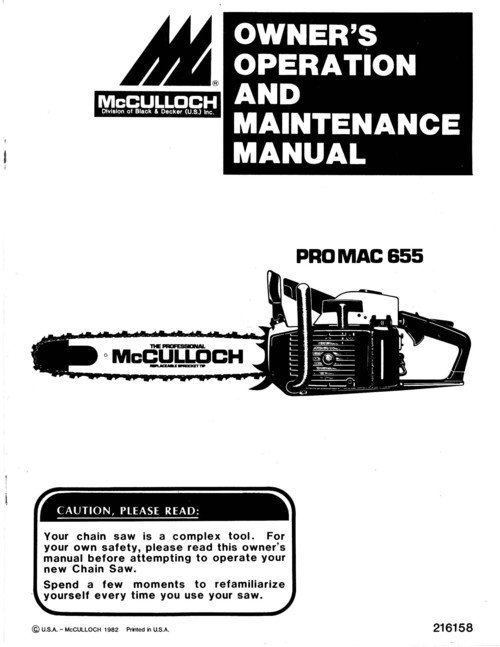 Mcculloch mac 120 chainsaw